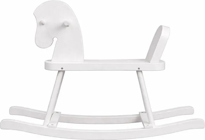 Drevený hojdací koník pre deti Baby Mix biely