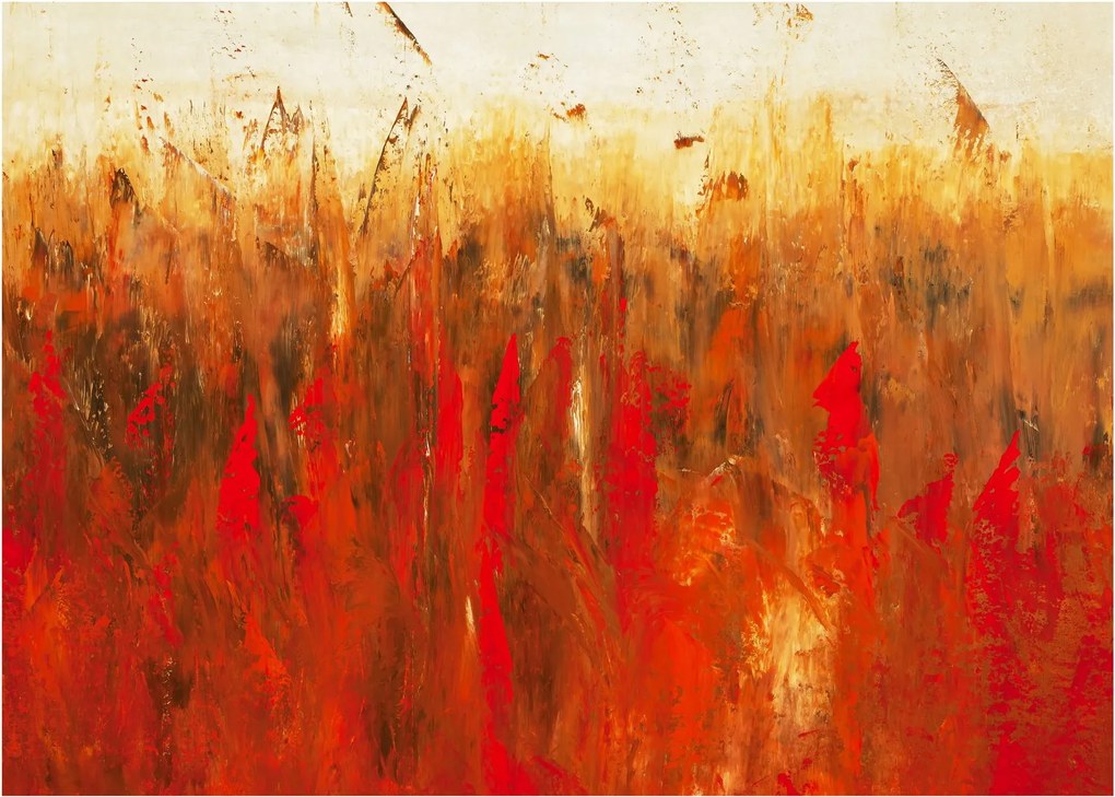 Sklenený obraz maľované abstrakcie (70x50 cm)
