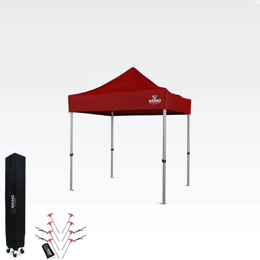 BRIMO Hliníkový Nožnicový stánok skladací bez stien | BRIMO Exclusive Alu 2x2 m - bez stien - Červená 32