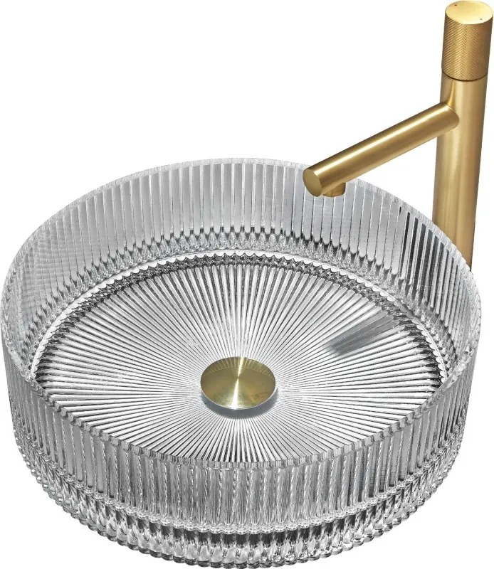 Mexen Eiva, sklenené umývadlo na dosku 39 × 39 cm, sivá, 24163966