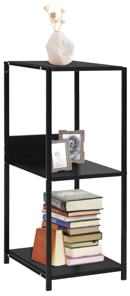 vidaXL Malá stojaca knižnica čierna 33,5x39,6x79,7 cm drevotrieska
