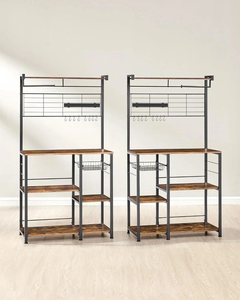 Kuchynský regál Vasagle Shelfy hnedý/čierny