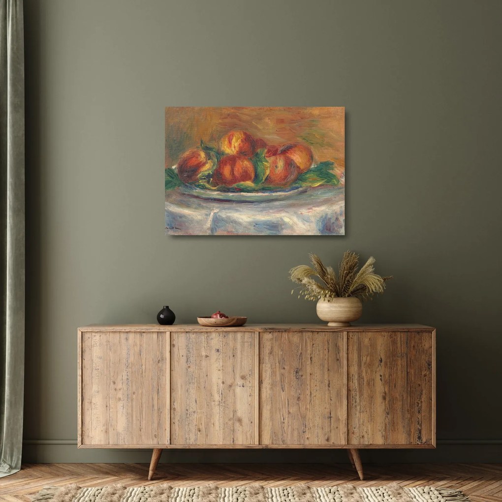 Sklenený obraz - Auguste Renoir, Peaches on a Plate, reprodukcia (70x50 cm)