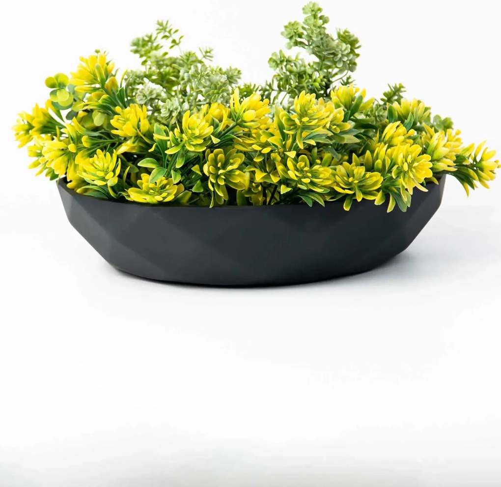 Okrasná miska CAVERO, sklolaminát, priemer 32 cm, antracit