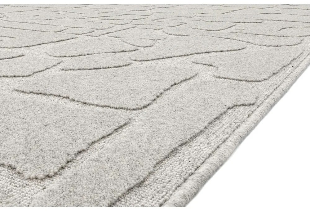 Svetlosivý vlnený koberec 133x190 cm Morphic Dunes – Agnella