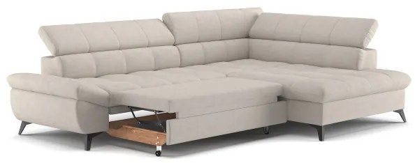 Rozkladacia rohová sedacia súprava do L MARANO pravá béžová