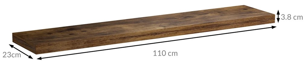 Nástenná polica FIGO+ konzola, 110 cm, tmavý dub Casaria