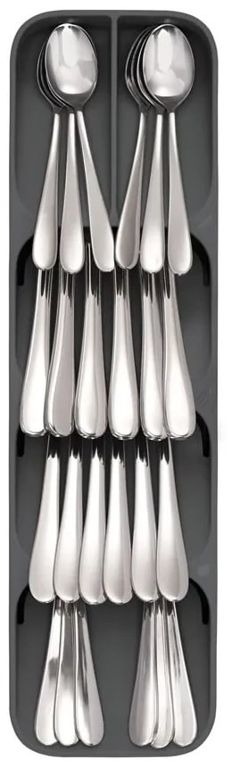 Sivý plastový príborník do zásuvky 11 x 39,5 cm Duo – Joseph Joseph