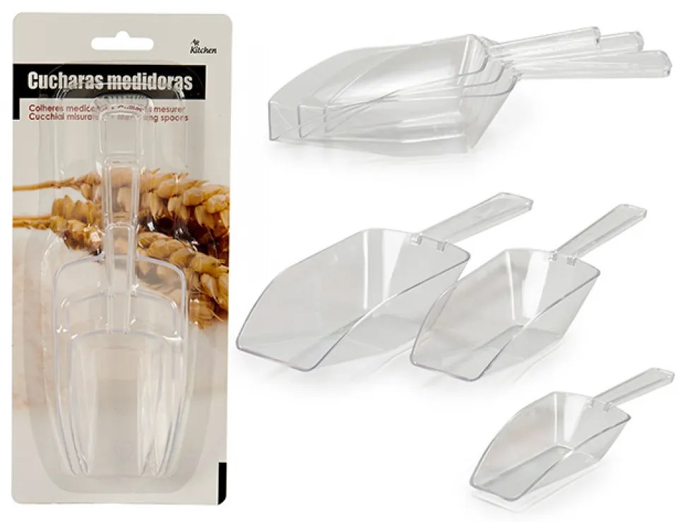 CONFORTIME 2. akosť - Súprava 3 odmeriek, lopatiek na sypké potraviny, súprava 3ks LOPA