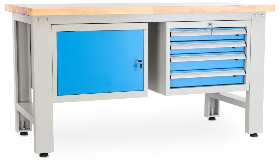 Dielenský stôl Solid OAK-14, 150 cm, 2 závesné boxy, dub