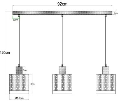 Globo 15915-3H - Závesný luster UNDERWOOD 3xE27/60W/230V