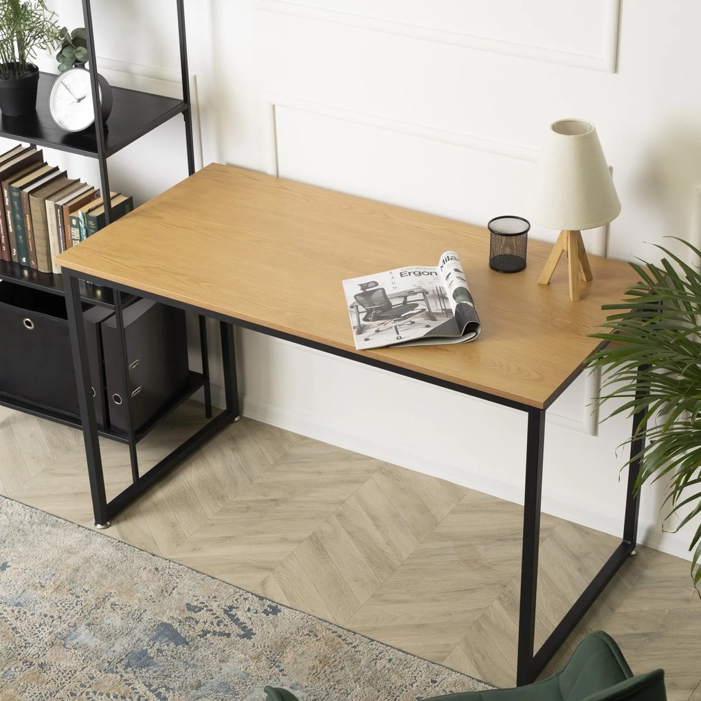 Písací stôl Ross 120 cm dub zlatý/čierny