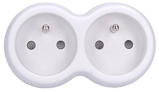 SOLIGHT Rozbočovač, 2x 10A, biela-šedá