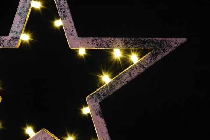 Nexos 43014 Vianočná dekorácia - Hviezda bronzová - 39 cm, 20 LED