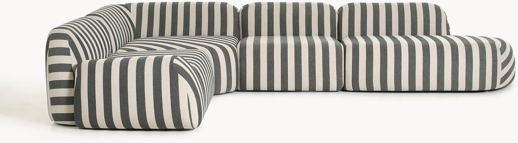 XL modulárna pruhovaná rohová pohovka Wolke