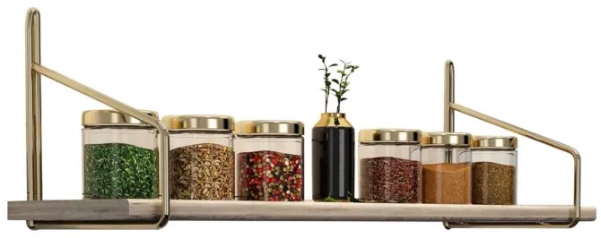 Kuchynská polica DUVAR 60 cm zlatá