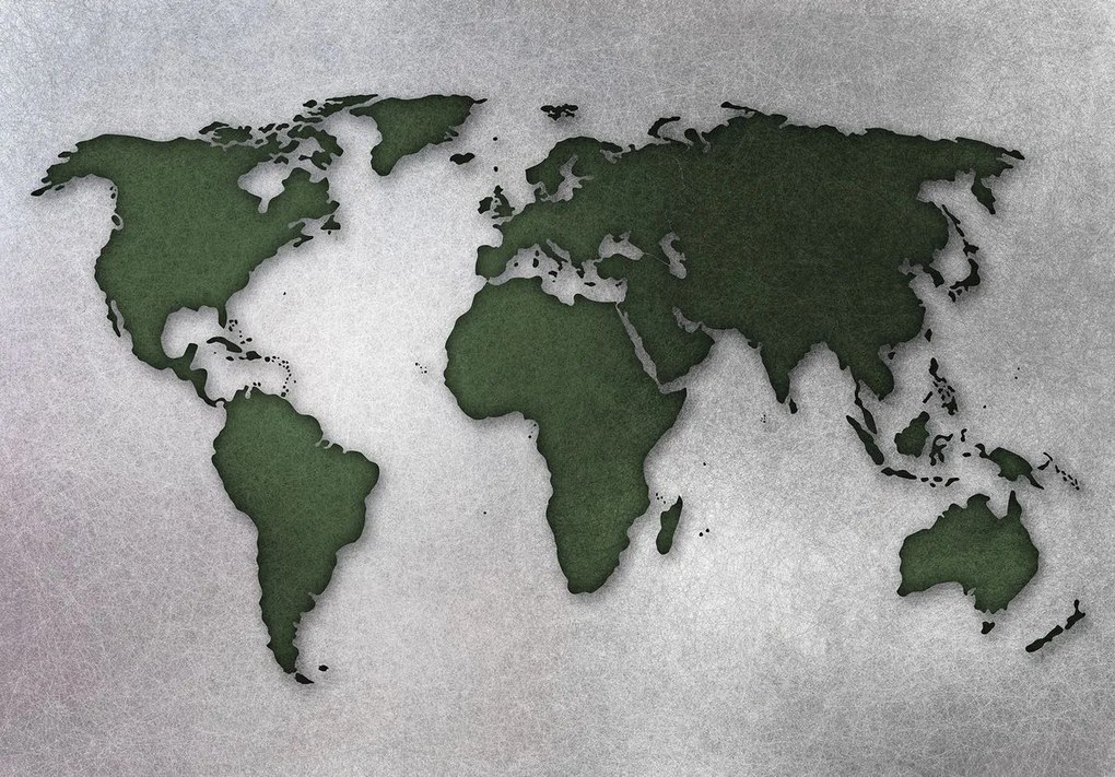 Fototapeta - Zelená mapa sveta (152,5x104 cm), 10 ďalších rozmerov