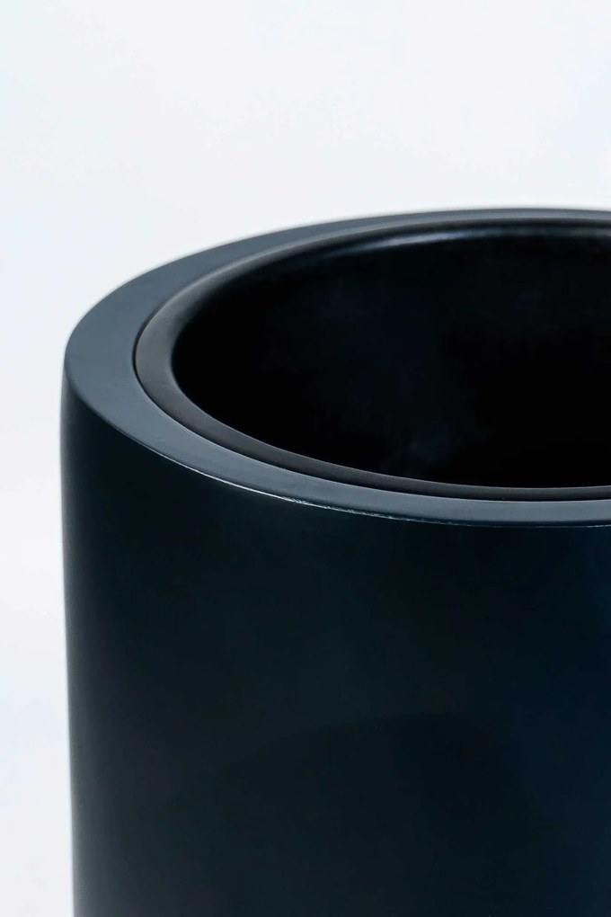 Okrúhly kvetináč ESTRA, výška 60 cm, čierny mat