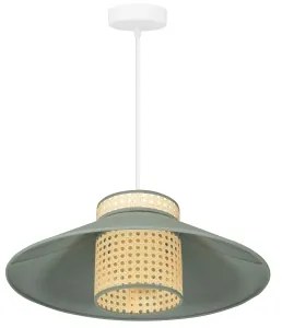 Duolla - Luster na lanku RIO RATTAN 1xE27/15W/230V pr. 45 cm zelená/ratan