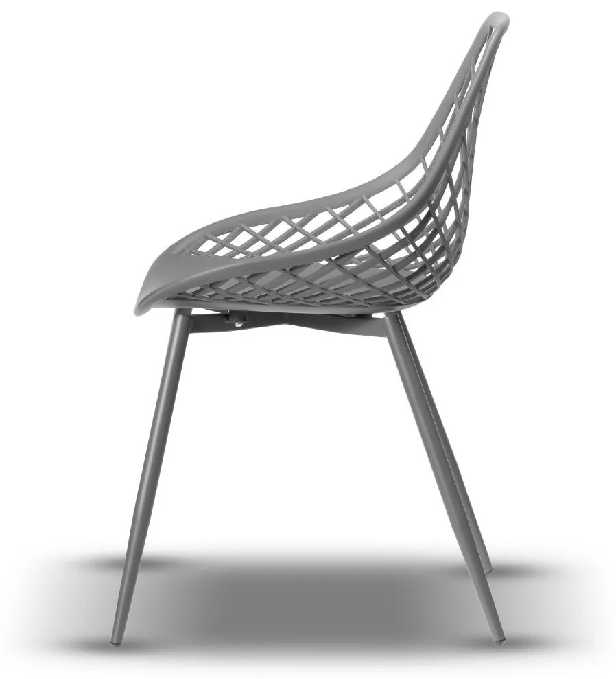 Stolička LUGO šedá - moderná, priesvitná, do kuchyne / záhrady / kaviarne