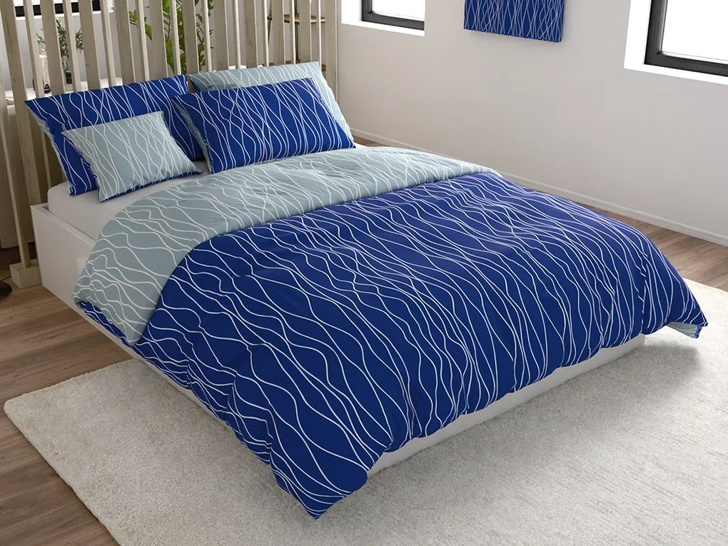 Obliečky z mikrovlákna LIORA modré Rozmer obliečky: 2 ks 70 x 90 cm | 200 x 220 cm