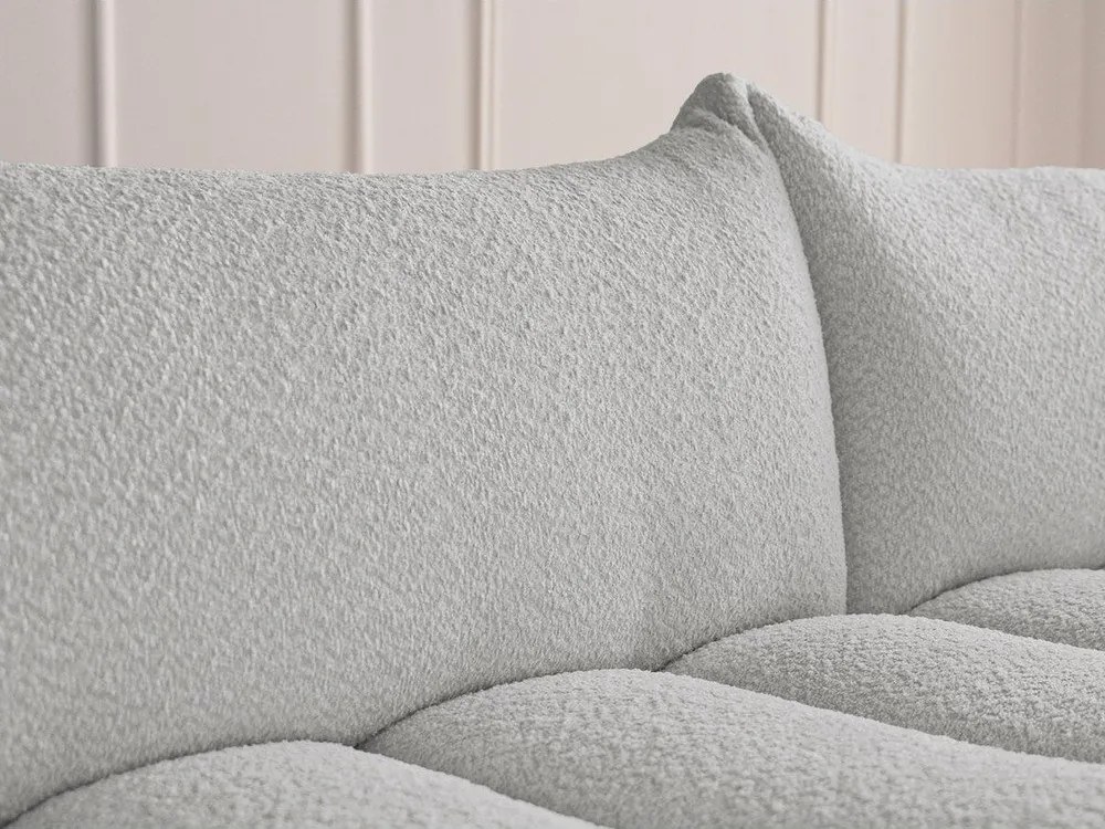 Svetlosivá rohová pohovka z textílie buklé (pravý roh/s leňoškou) Azra – Bobochic Paris