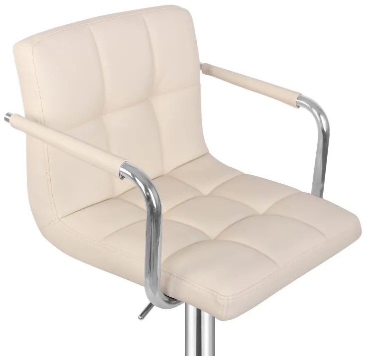 MIADOMODO Barová stolička 2ks, s lakťovými opierkami, béžová