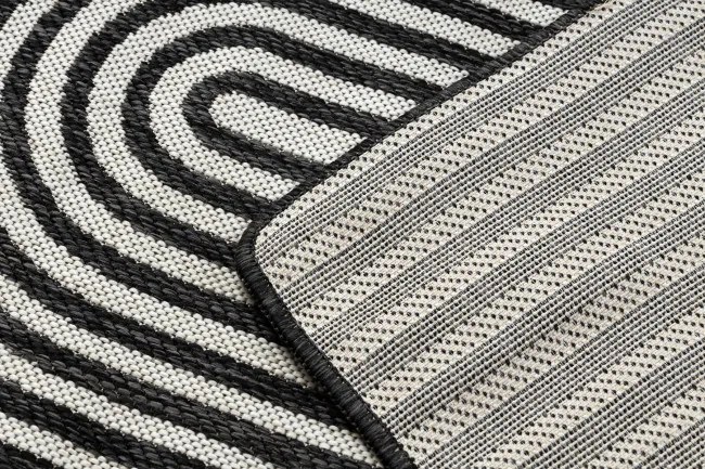 Koberec ORGANIC 2131 geometrický, krémový / čierny / naturálny