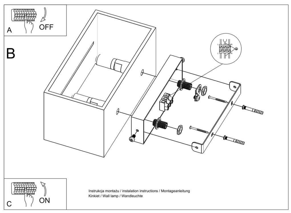 Nástenné svietidlo Lobo Maxi, 1x biele kovové tienidlo