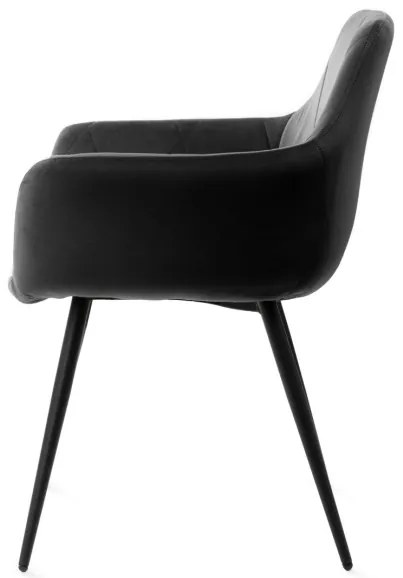 Jedálenská stolička FELLICE zamatová čierna ALL 847276
