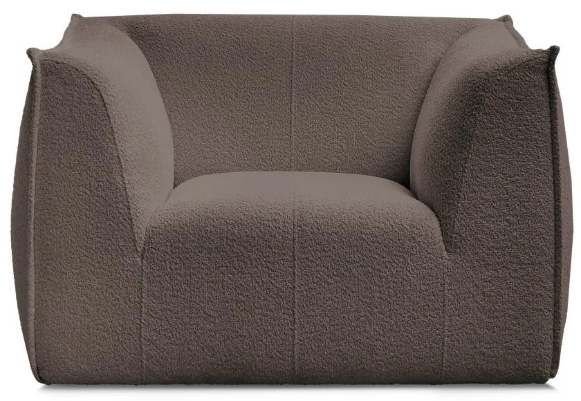 Hnedé kreslo z textílie buklé Giorgia – Bobochic Paris