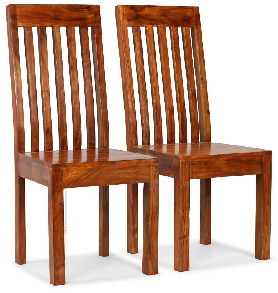 Jedálenské stoličky 2 ks, masív a sheeshamové drevo, moderné