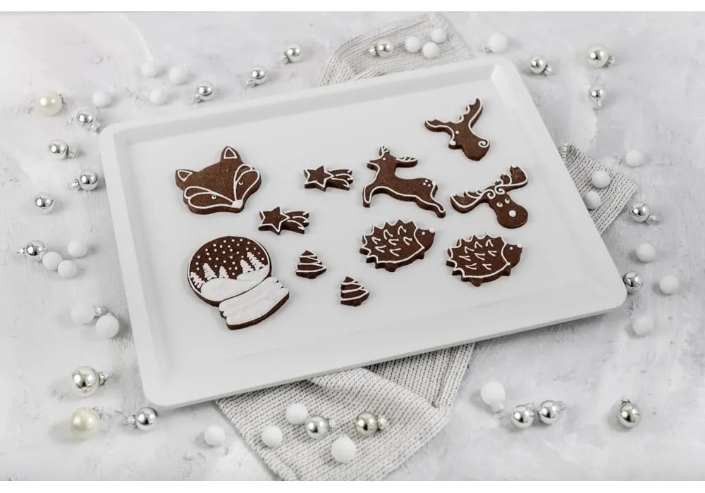 Biely oceľový plech na pečenie Dr. Oetker White Christmas Baking, 42 x 33 cm