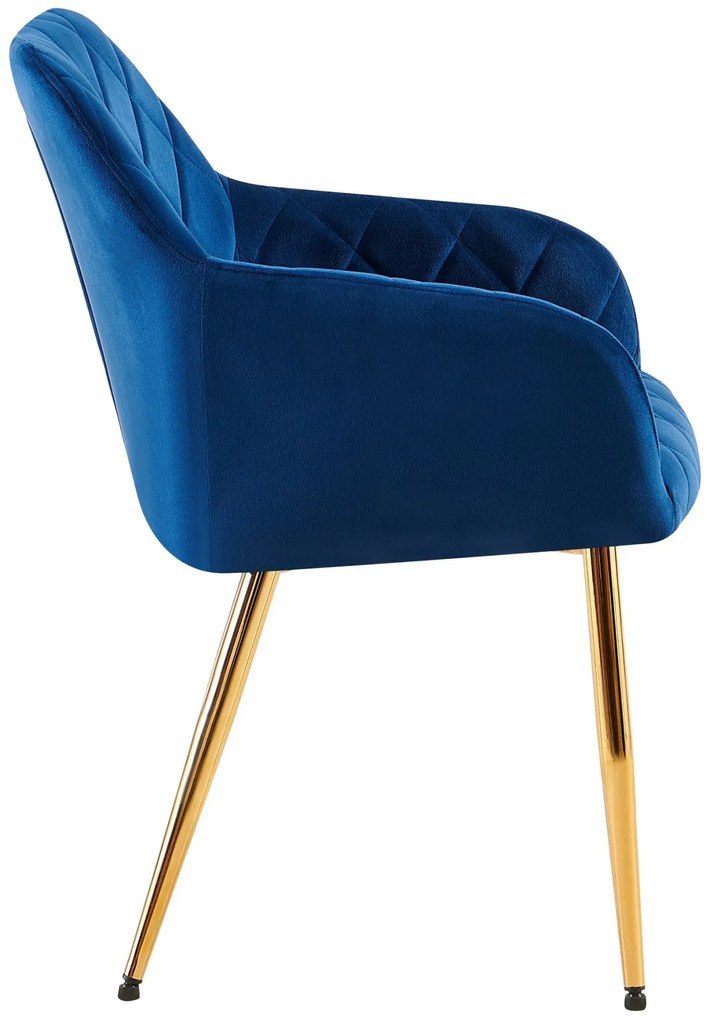 Jedálenská stolička Monett - zamat, G - Tmavo modrá