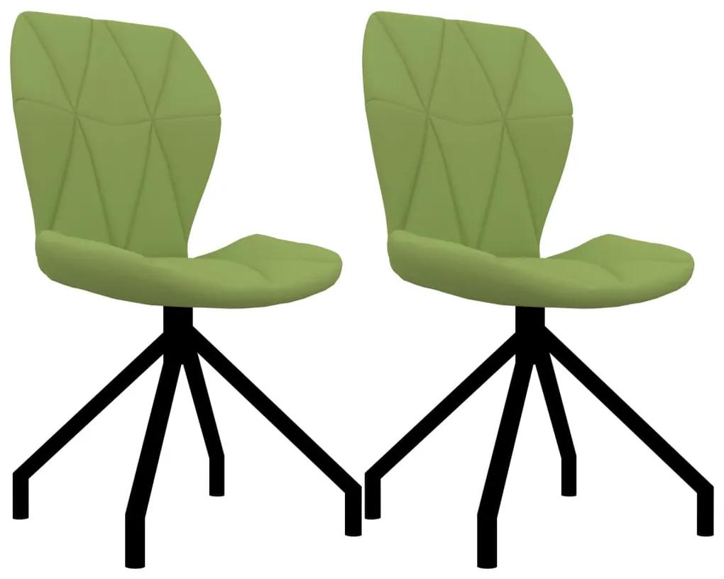 vidaXL Jedálenské stoličky 2 ks, zelené, umelá koža