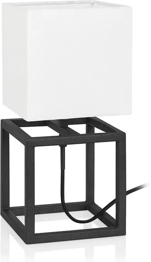 Čierno-biela stolová lampa Markslöjd Cube, 15 x 15 cm