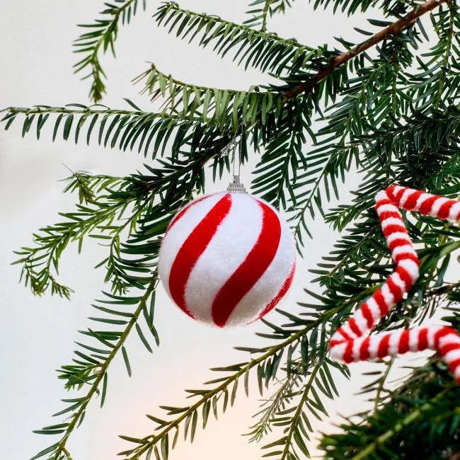 Závesná vianočná dekorácia TWINKLE červená / biela 714184 (2 ks)