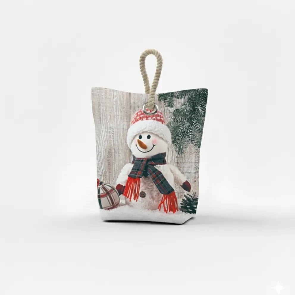 Forbyt Vianočná dverná zarážka Snehuliak červená, 22 x 23 cm