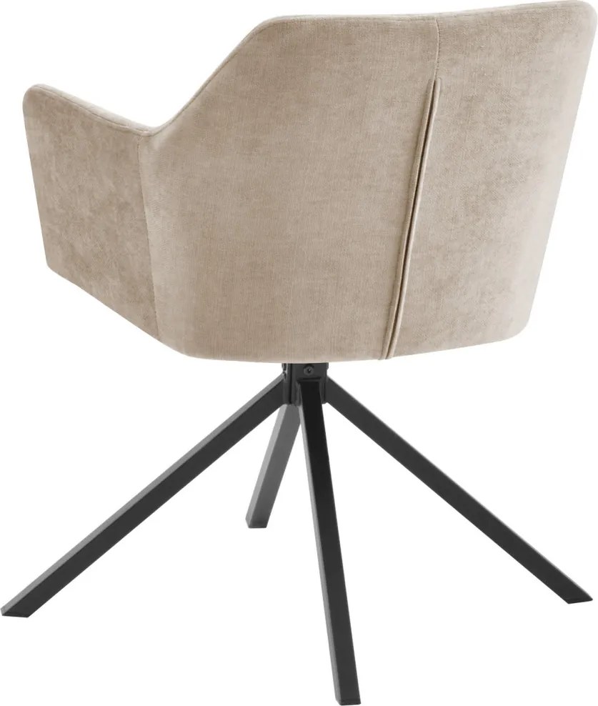 Otočná jedálenská stolička Patti, béžová látka