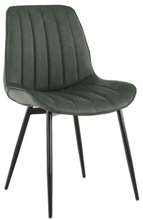 Komfortná stolička čalúnená ekokožou v prevedení zelená