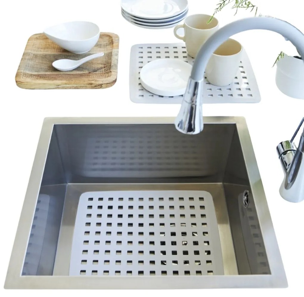 Rotho Ochranná podložka do drezu, sivá HYDRA 31 x 27 cm