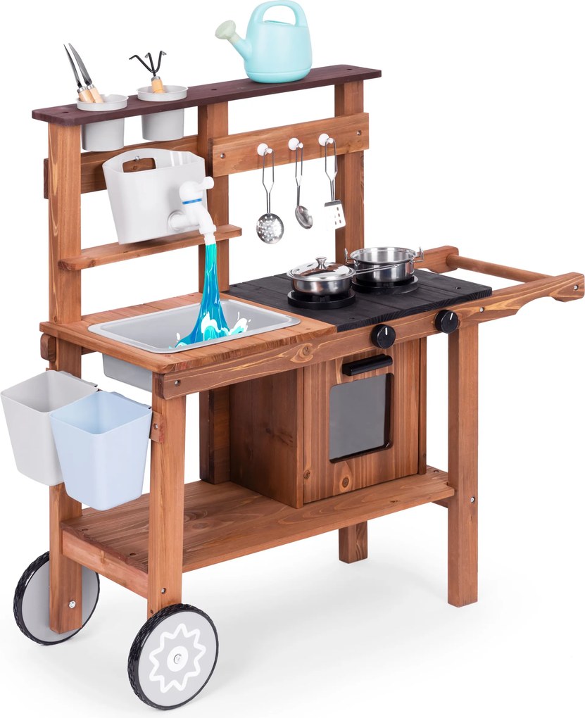 Detská kuchynka ECOTOYS z jedľového dreva