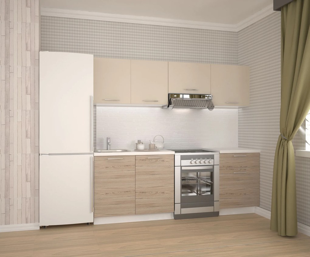 Kuchyňa Katia 220 cm. Akcia -15%. Vlastná spoľahlivá doprava až k Vám domov. 796674