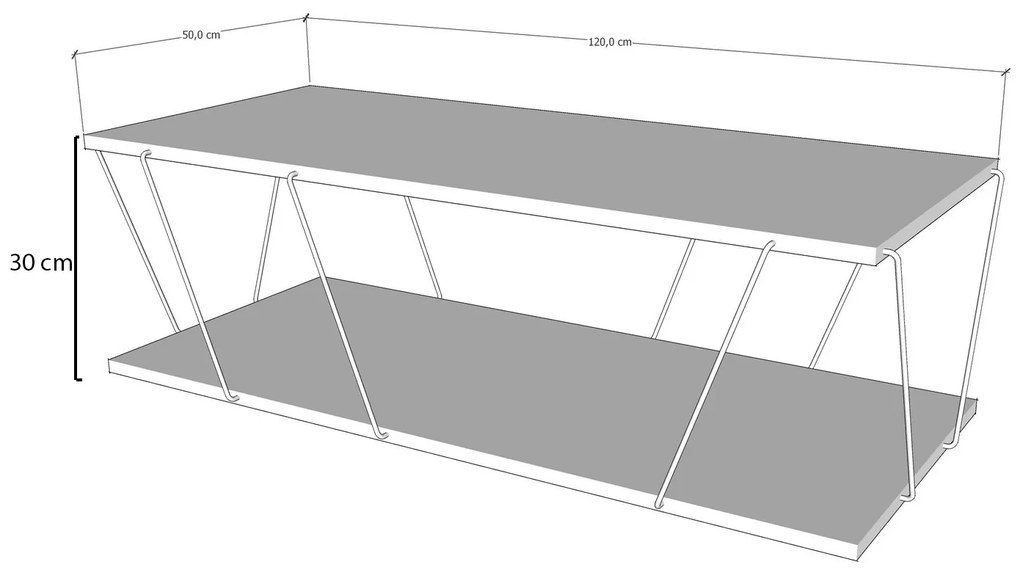 Dizajnový konferenčný stolík Baudelio 120 cm biely