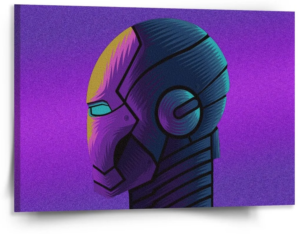 Sablio Obraz Iron Man Helma na fialovej - 150x110 cm