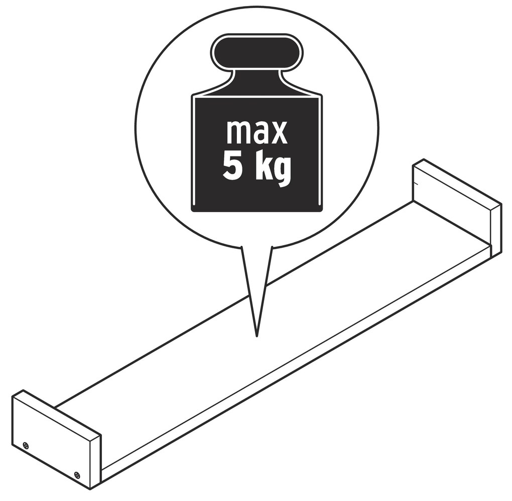 Nástenná polička, cca 80 cm