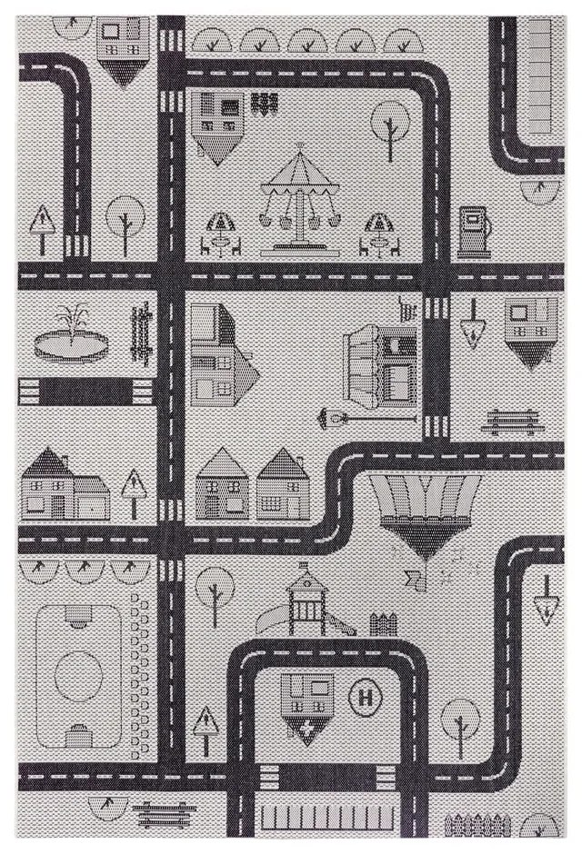 Krémový detský koberec Ragami City, 80 x 150 cm