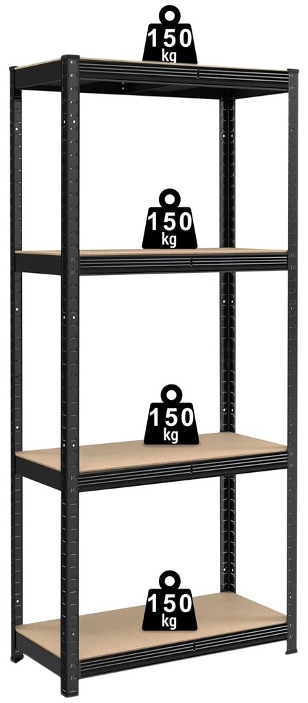 Dílenský regál IRONHOLD 174x80 cm černý