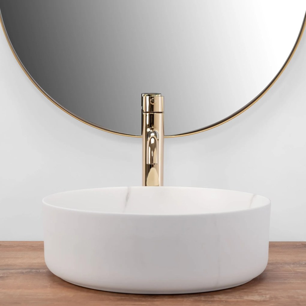 Rea Sami Marble umývadlo, 36 x 36 cm, biela, REA-U8703