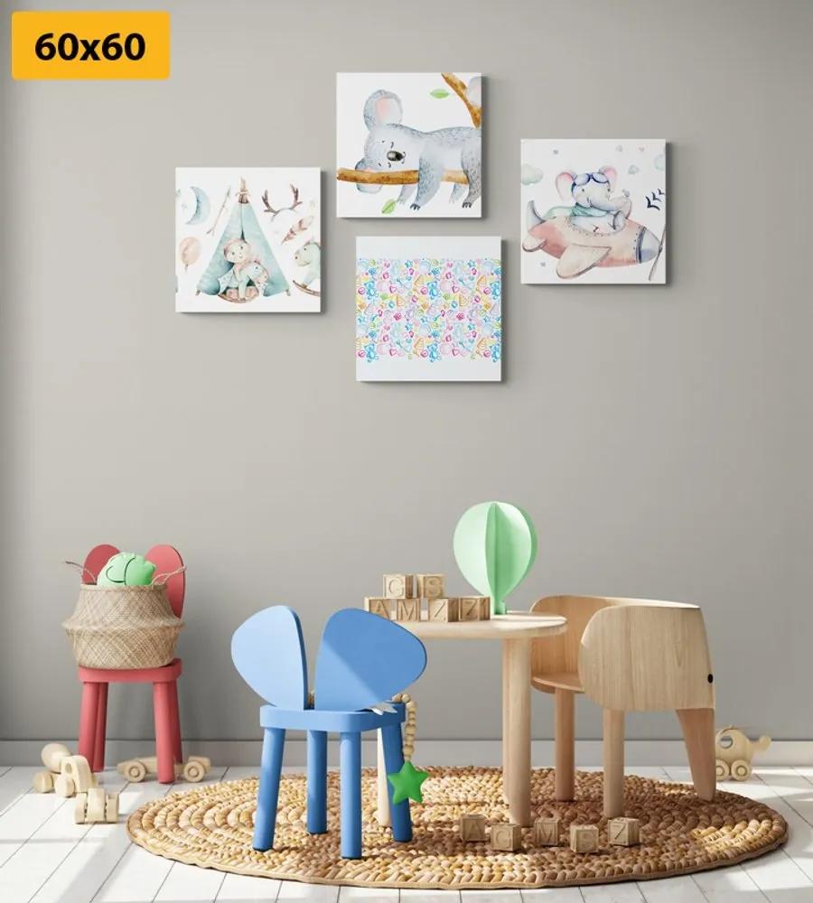 Set obrazov pre deti v nádherných farbách - 4x 40x40